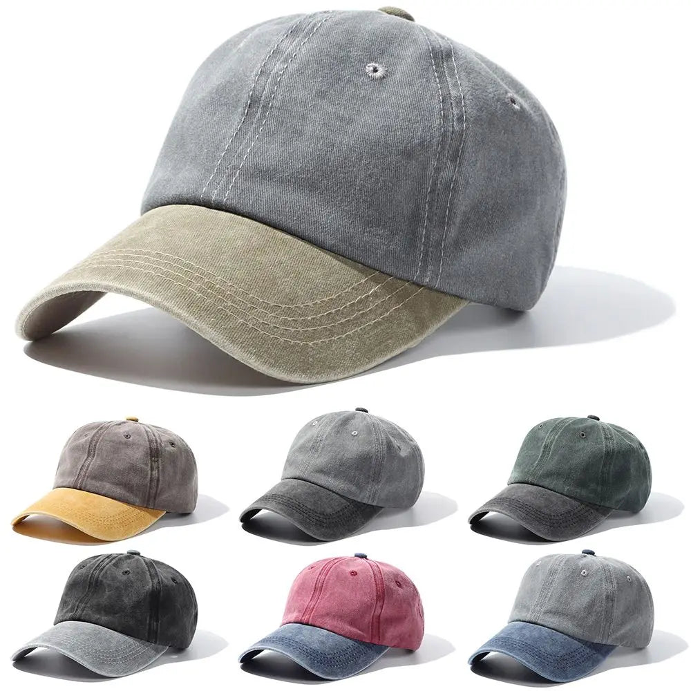 Fashion WASHED DENIM Baseball Cap Men Women Distressed Faded Caps Sunscreen Hats Adjustable Baseball Hats Outdoor Sports Hats