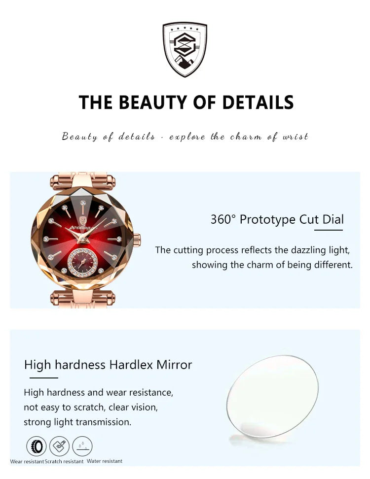 POEDAGAR Luxury Ladies Wristwatch Waterproof Stainless Steel Quartz Elegant Watches For Woman Simple Casual Dress Women's Watch