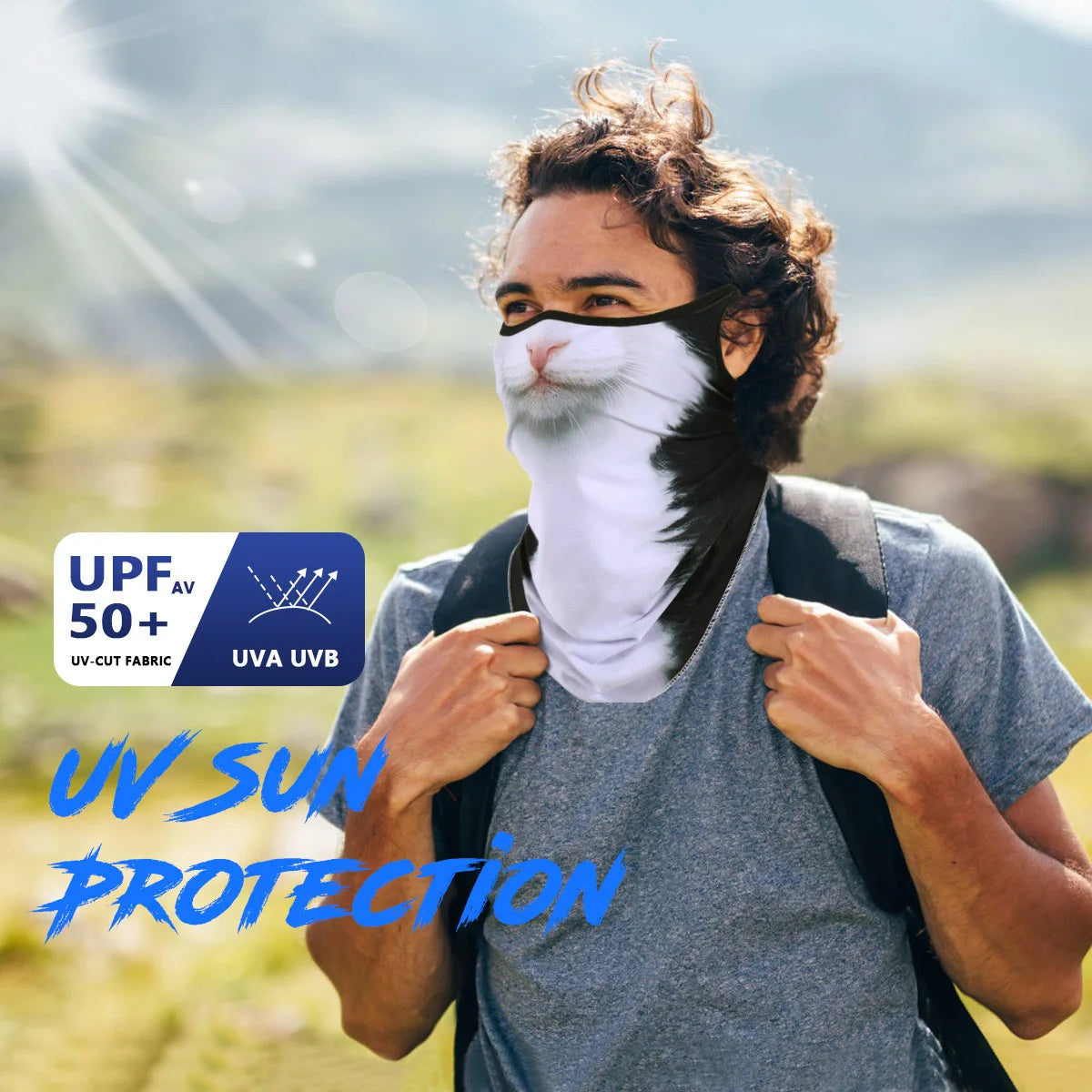 3D Animals Magic Scarf Bandana Breathable Neck Warmer Gaiter Hanging Ear Outdoor Sports Triangle Face Mask Neckerchief Summer