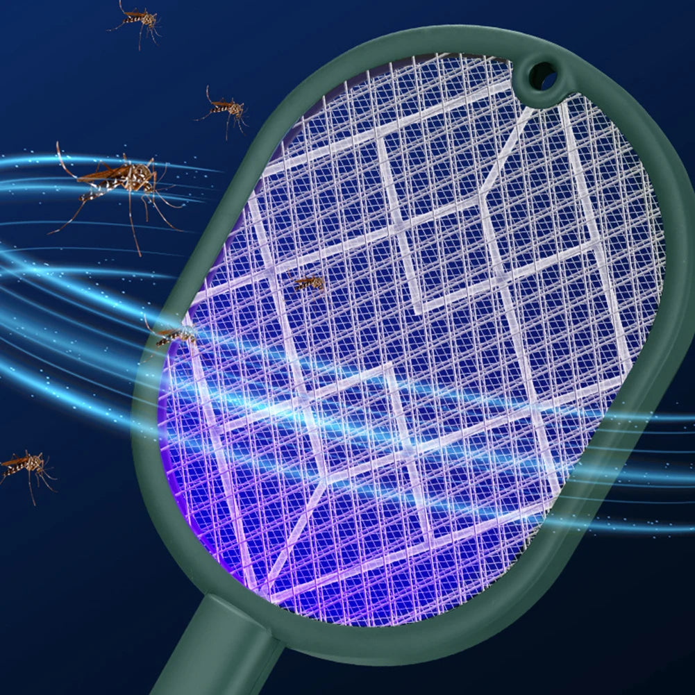 Electric Mosquito Racket 2-in-1 Fly Swatter Trap Electric Mosquito Swatter USB Rechargeable Mosquito Racket Fly Zapper For Home