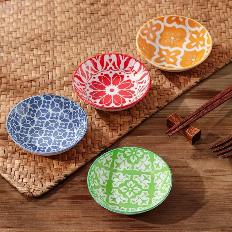 【HGPA】Ceramic Condiment Dishes, Bohemian Style Plates, Sauce Dishes, Suitable For Kitchens, Restaurants, Sushi Shops