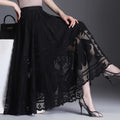Lace Skirt for Women New Style Popular Versatile A-line Midi Skirt for Large Mesh Hollow Fairy Pleated Skirt