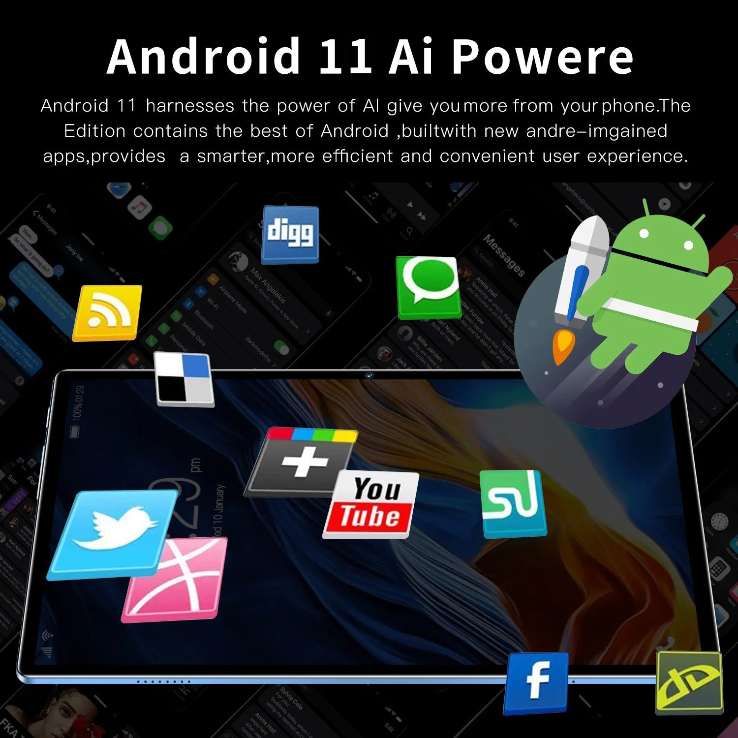 Best Selling Android 10.1-inch Tablet Octa core Dual Cameras Dual SIM 4GB RAM 64GB ROM 5000 Battery Calling Tablet WIFI