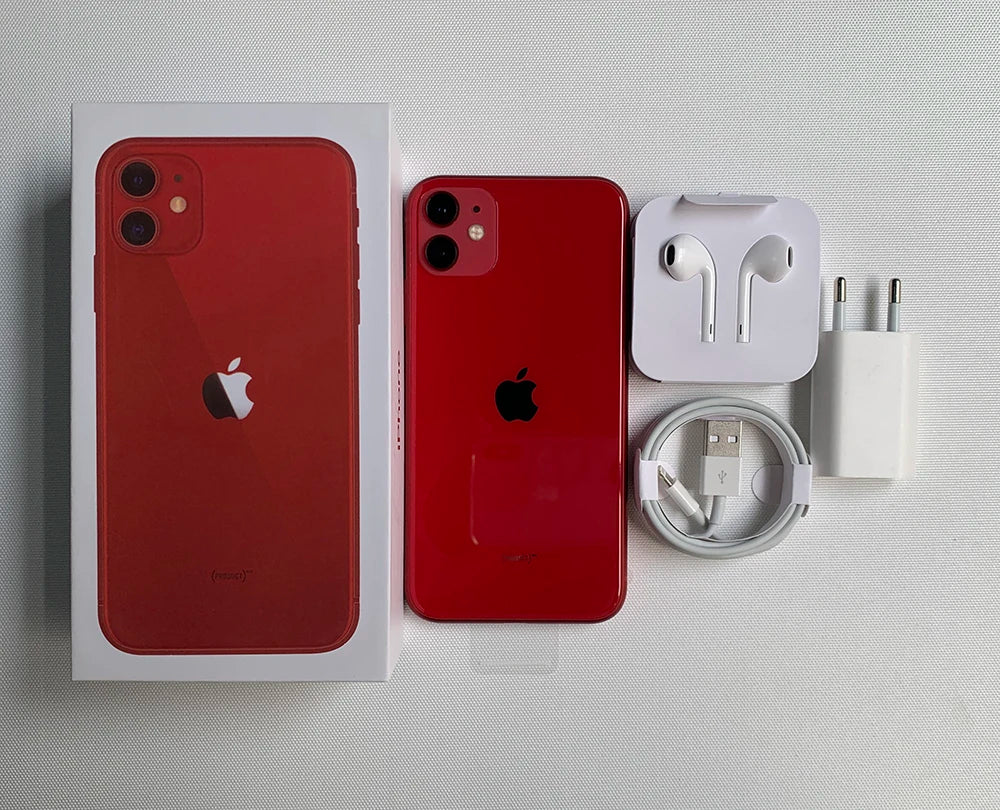 Original Apple iPhone 11 4G Mobile Phone Face ID NFC 64GB/128GB/256GB ROM 6.1'' Dual 12MP A13 Bionic Hexa-Core IOS SmartPhone