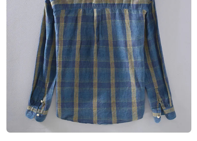 2025 Shirts for Men Long-sleeved Spring and Autumn Thin Fashion Plaid Top Casual Loose Cardigan Versatile Jacket