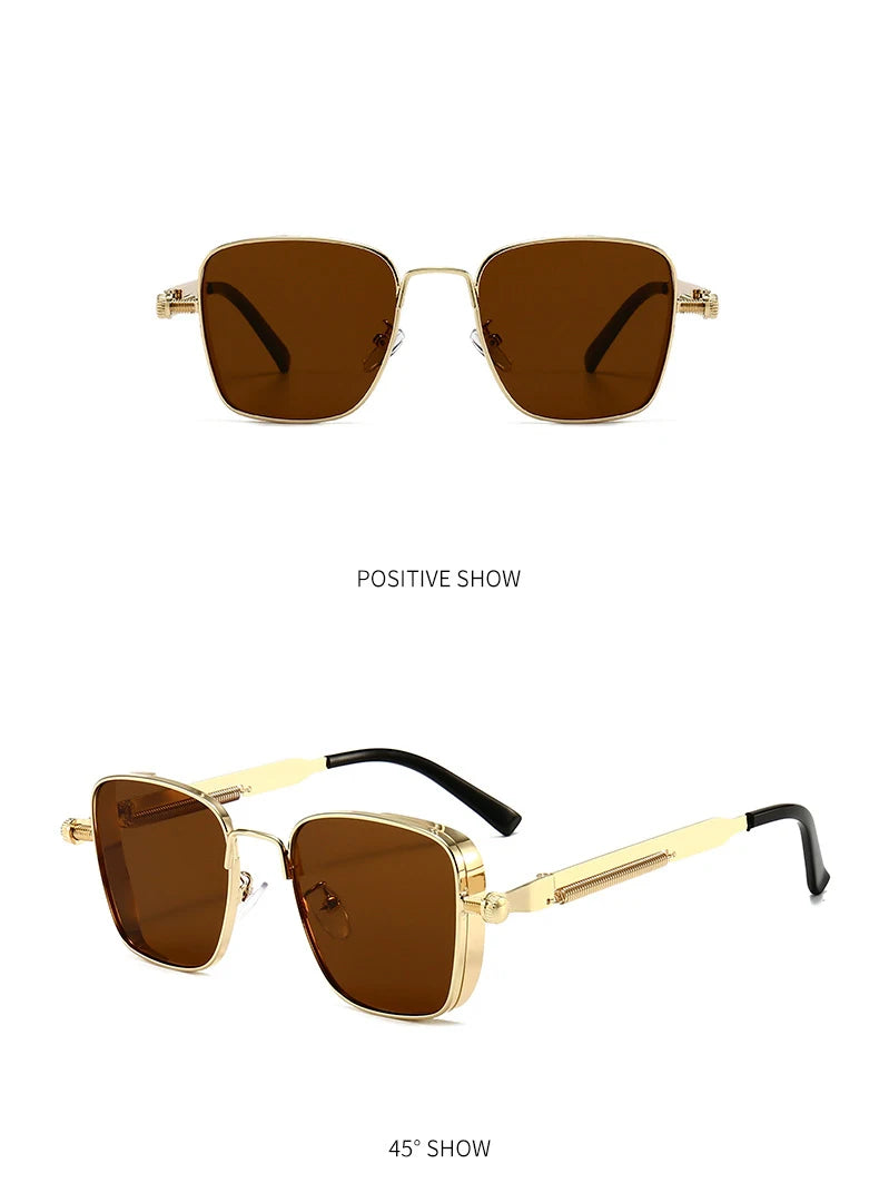 Men's Steampunk Sunglasses Personality Square Large Frame Men's Sunglasses Car sunglasses 8479