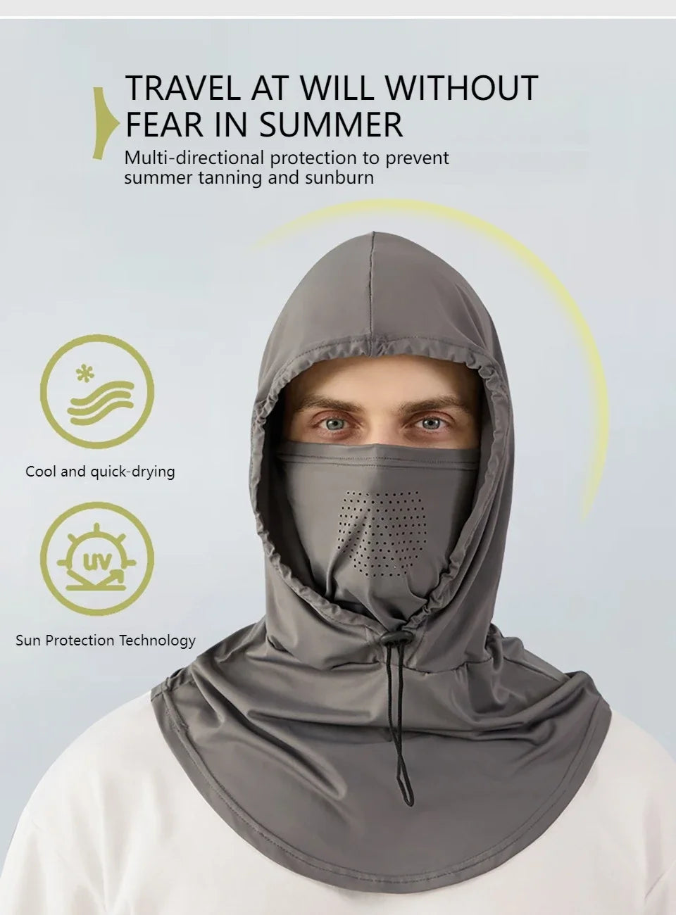 Full Face Mask Sun Protection Windproof Hat Motorcycle Riding Sports Cap Neck Protect Outdoor Sunscreen Breathable Fishing Mask