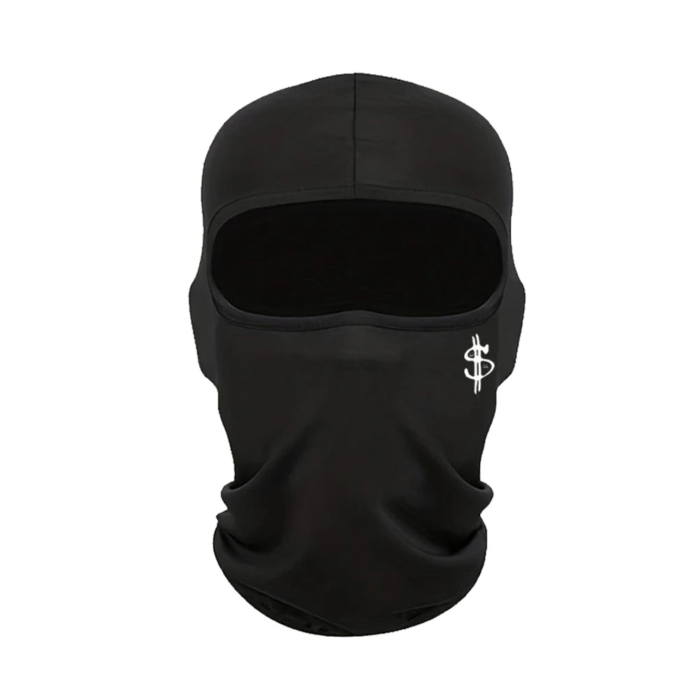 Ski hat with US dollar logo print, cycling equipment, outdoor sports bike hood, unisex face mask, simple design