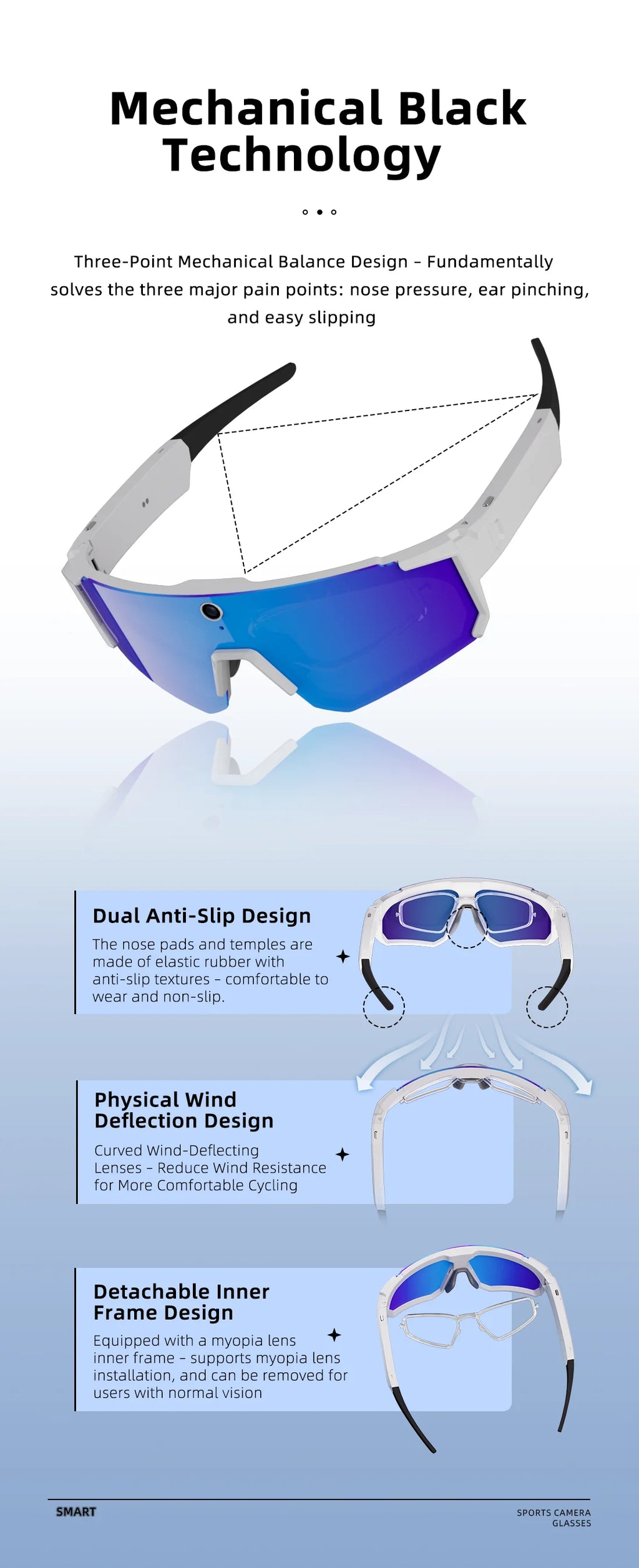 New Ai Intelligent Glasses For Outdoor Cycling Goggles With 800w Camera And High-definition Anti Shake Mini Recording Glasses
