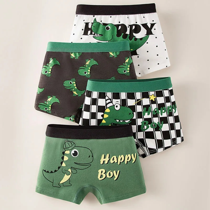 4/8 Pcs Soft Breathable Comfortable Boys Boxers Briefs High Quality Cotton Children Boxer Shorts Various Patterns Kids Underwear