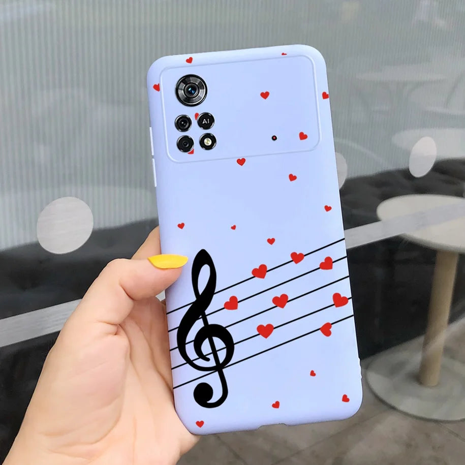 Cute Love Heart Phone Case For Xiaomi Poco X4 Pro 5G Cover Soft Silicone Matte Funda For Xiaomi Poco X4 M4 Pro 4G 5G Bumper 2022