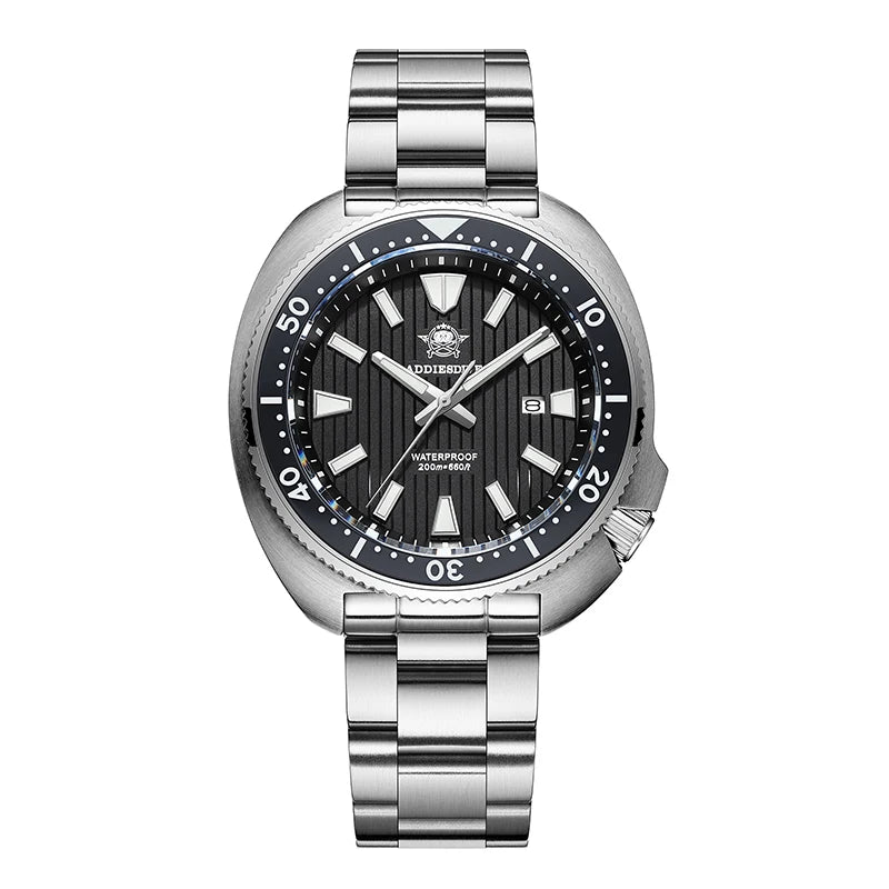 ADDIESDIVE Watch For Man AD2507 Sapphire Crystals Window Display BGW9 Luminous 200M waterproof 316L Stainless Steel Quartz Watch