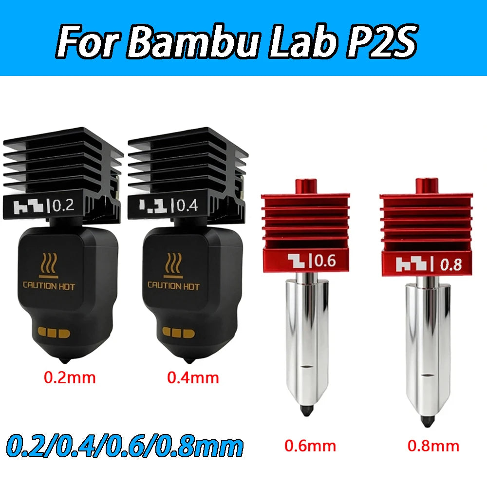 Upgrade P2S Hotend For Bambu Lab P2S H2D H2C H2S Standard Flow Hotend High Quality Fast Precise Printing nozzle 0.2 0.4 0.6 0.8