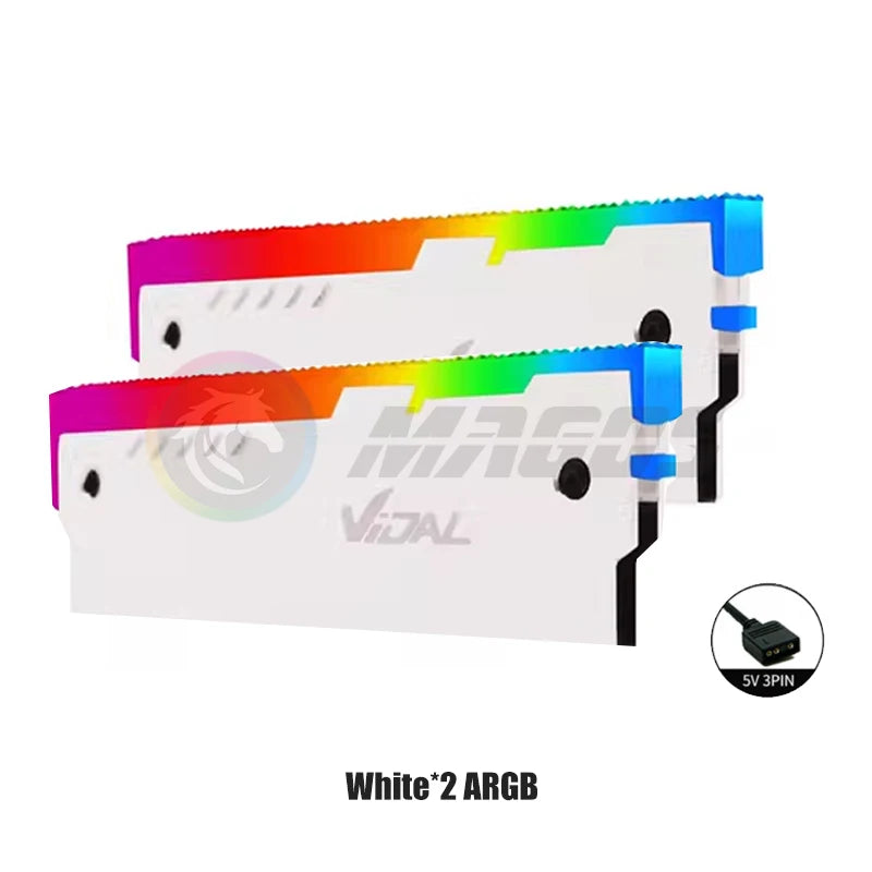 RAM Shell Radiator RGB DDR4 DDR3 Universal Heatsink Memory Vest ARGB 5V AURA Addressable Black White 1/2 Pcs Pack