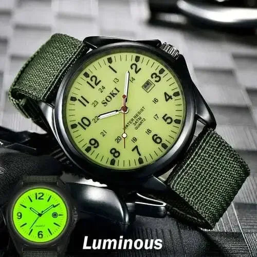 Watch for Men Top Quality Luxury Brand Quartz Mens Watches Luminous Canvas Band Relogio Masculino Fashion Male Clock Reloj