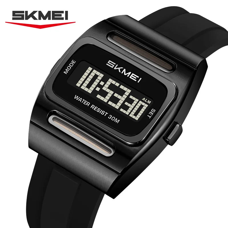 SKMEI 2563 New Solar Men's Digital Watch Silicone Strap Waterproof Multi functional Electronic Watch Alarm Clock reloj hombre
