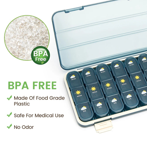 21/28Grid Pill Box Large Capacity Pill Box Pill Medicine Storage Pill Box Weekly Vitamin Organizer Pastillero Moisture Resistant