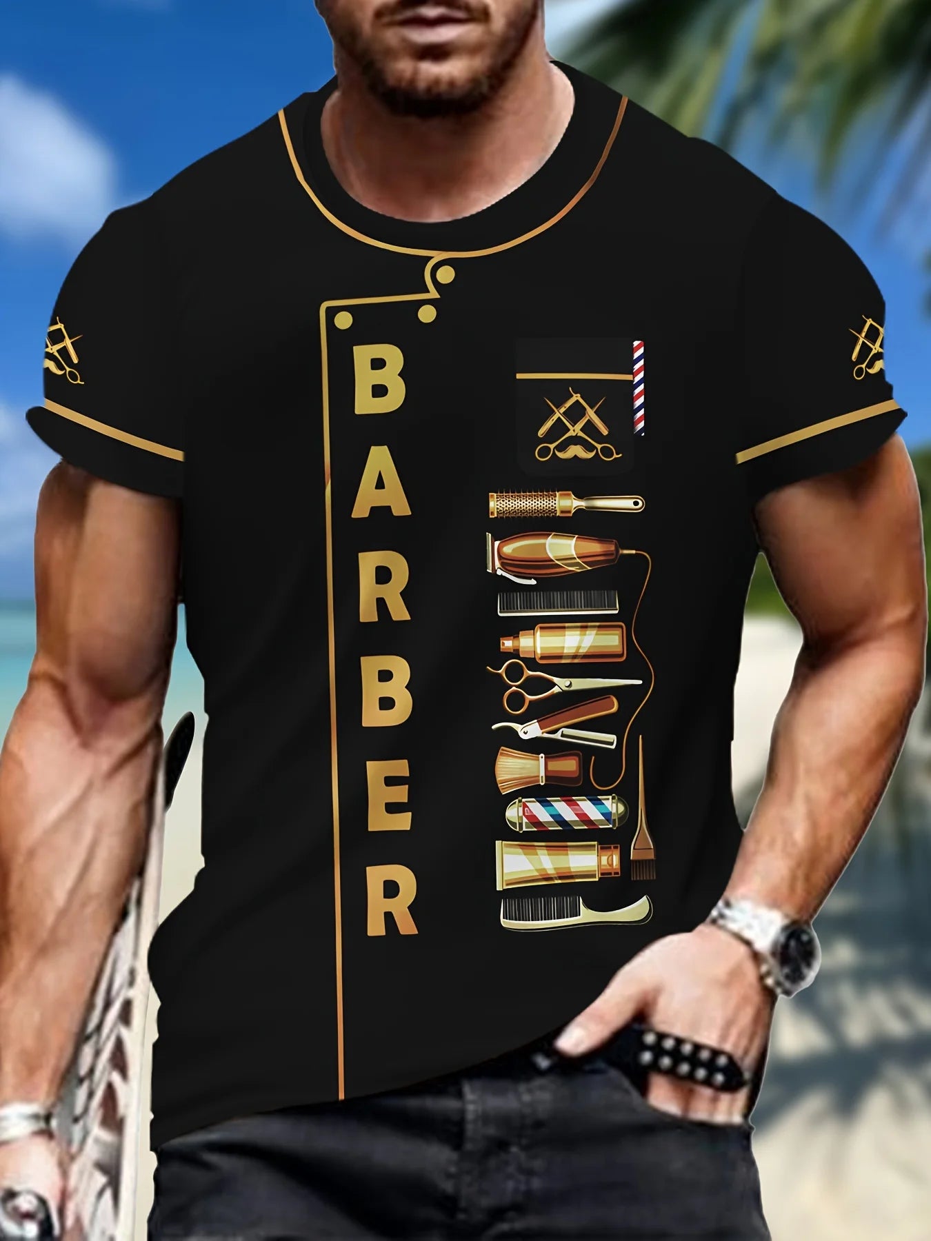 2025 New Men's T-shirt Welder Printed Shirt Workwear Men's Large Size Casual Short Sleeve Streetwear Tops Daily Pullover