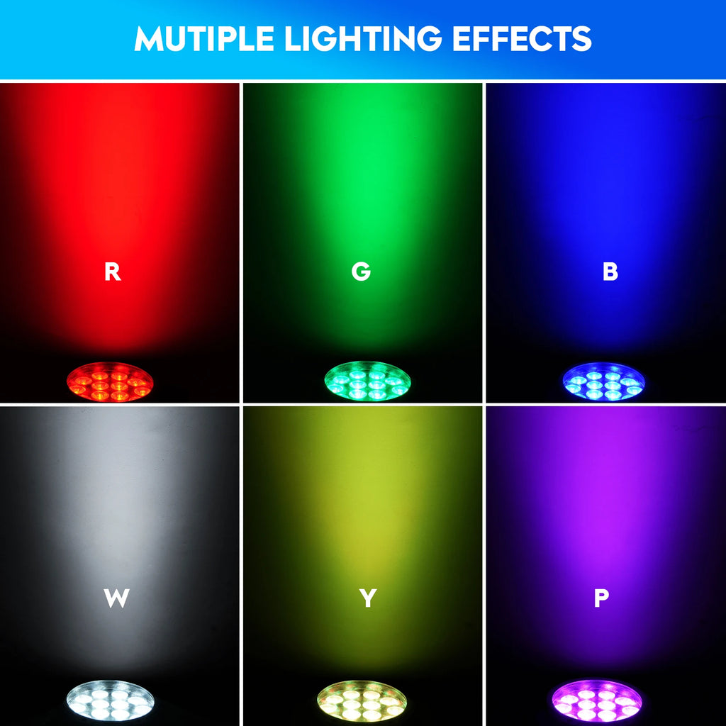 U'King 4PCS Waterproof LED Par Light 14x10W LED RGBW DJ Party Light IP65 DMX512 Effect Stage Lighting for Disco Bar Nightclub