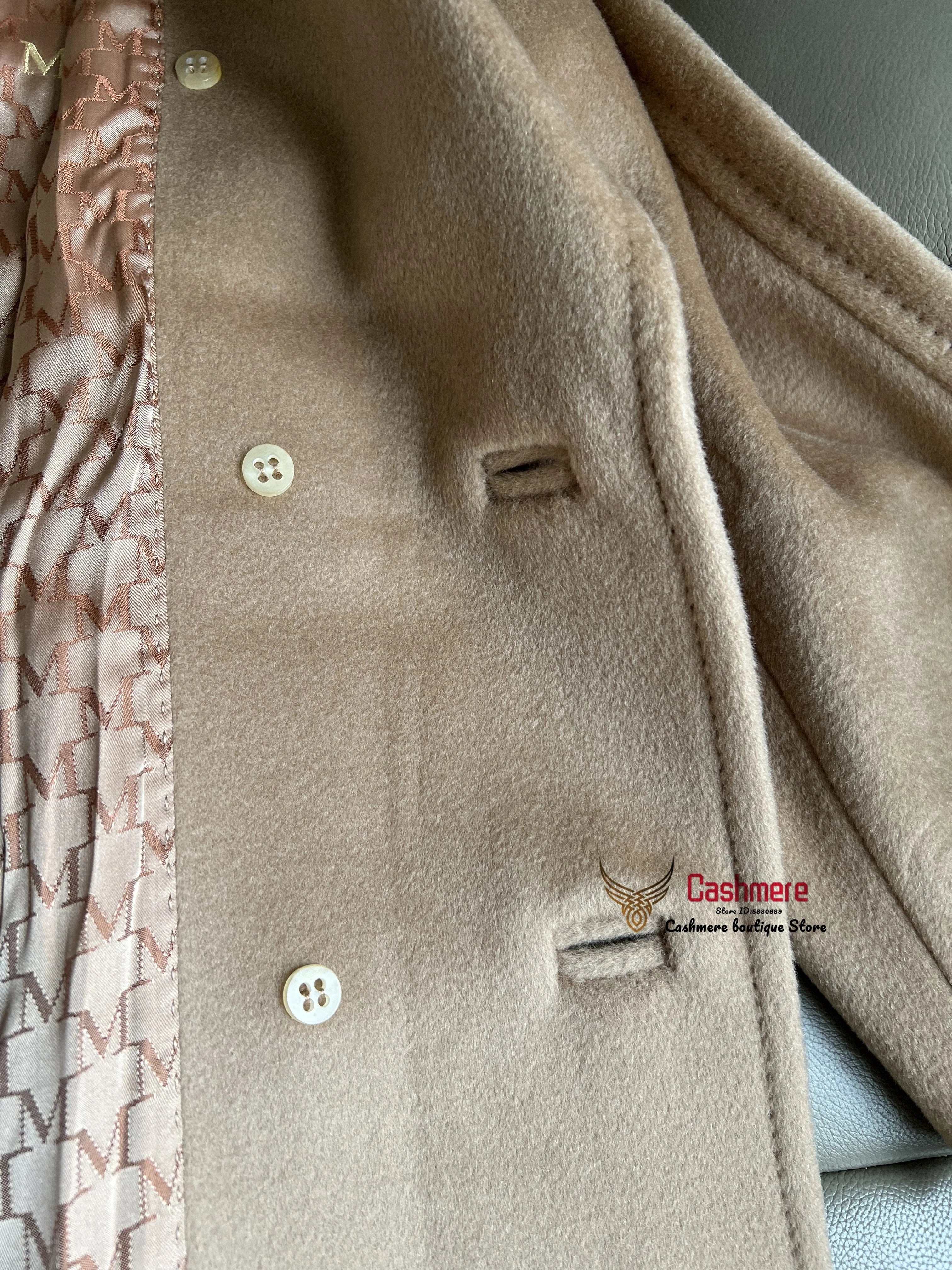 High-end Winter Cashmere Coat Women Camel Color Long Black Wool Coat Classic Double-breasted Lace-up Coat Gray Red Coat Female