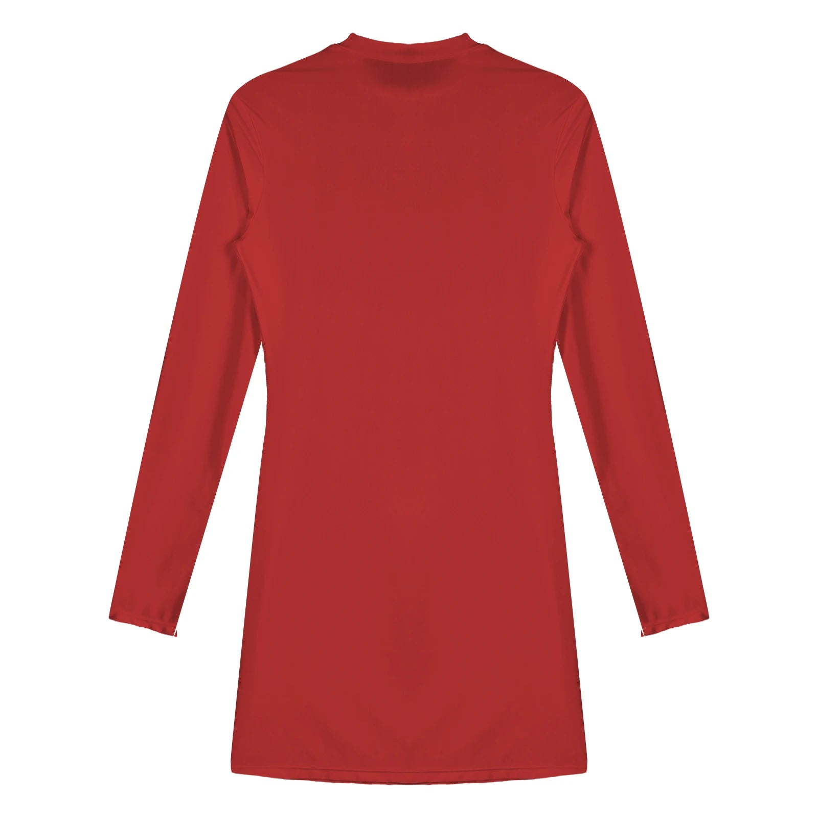 Women's  Solid Color Smooth Stretchy Mock Neck Tight Party Dresses Female Dresses Glossy Long Sleeve Bodycon Dress Nightwear