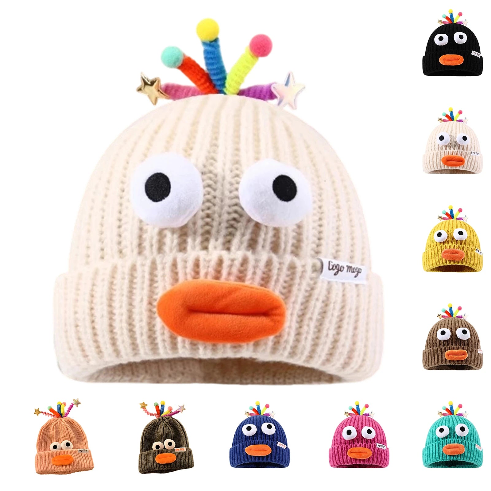 Women's Hat Funny Cartoon Sausage Mouth Wool Hat Knitted Ear Protectioned Hat Winter Warm Cute Big Head Cute Funny Hat