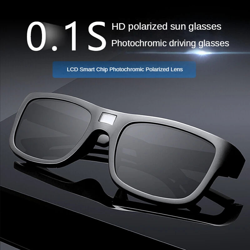 ZHIYI Brand Chameleon Glasses 0.1 Seconds LCD Computer Chip Control Photochromic Polarized Lens Driving Sunglasses for Men