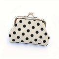 1pc Women's Polka Dot Coin Purse with Lock Closure,(Black/White, Red/White, Yellow/White),Lipstick Storage,Fashionable Accessory