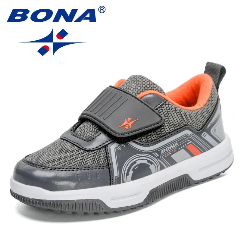 BONA  New Designers Running Shoes Fashion Classic Sneakers Children School Sport Footwear Comfy Kids Breathable