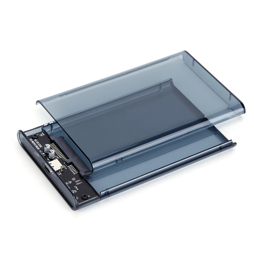 2.5 inch HDD Case SATA To USB3.1  External Hard Drive Case 5 Gbps  SSD Box USB3.0 To Type-C Transparent Black Hard Disk Box