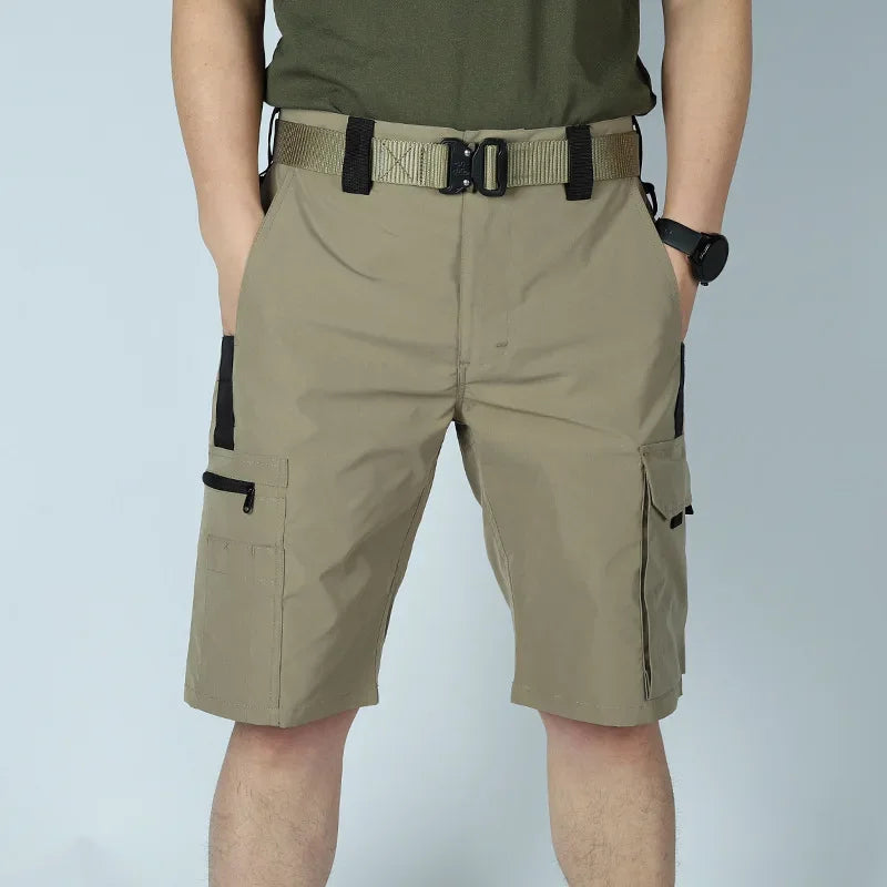 Gift belt Men's Operator Elastic Tactical Ripstop Workout Outdoor Cargo for Men Cycling Hiking Fishing Casual Shorts