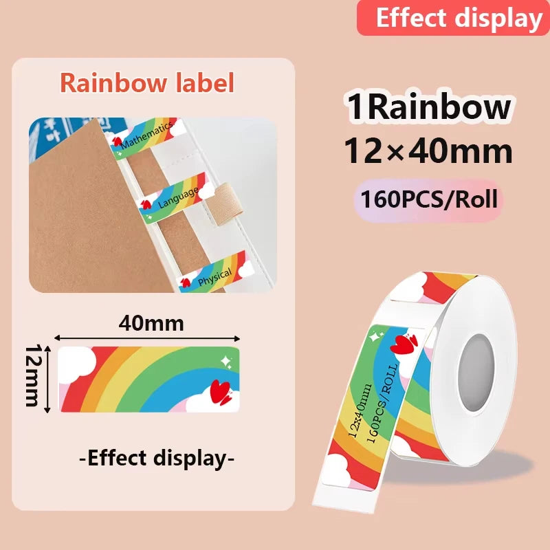 1Roll P12 P15 Thermal Label Sticker 12mm*40mm tape Compatible D30 Q30 Marklife P11 P50 L12 DELI Q2 Labeller