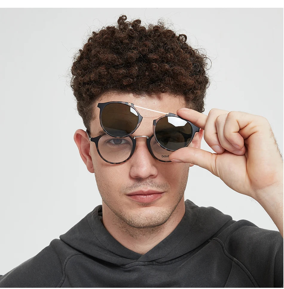 X3184  Ultem Vintage Round Eyeglasses Women Men Polarized Sunglasses Magnetic Clip On Glasses Optical Computer