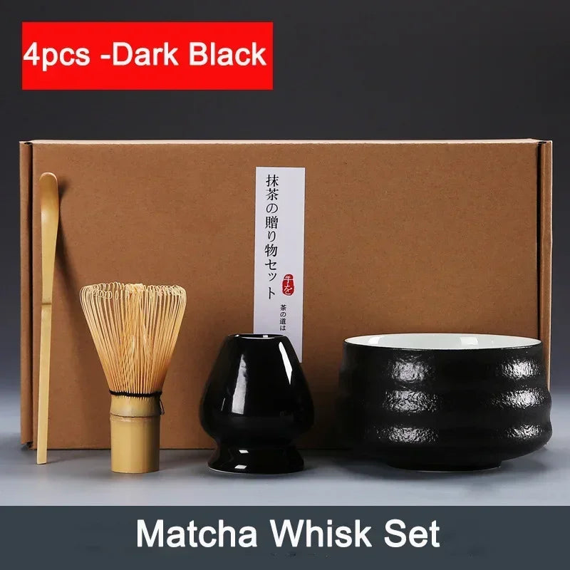 4pcs 6Pcs Handmade Home Easy Clean Matcha Tea Set Tool Stand Kit Bowl Whisk Scoop Gift Ceremony Traditional Japanese Accessories