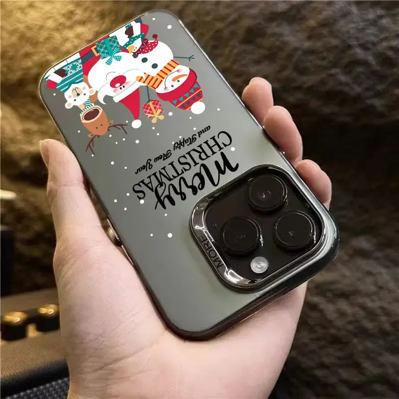 New Style Christmas Pattern Phone Case For iPhone 16 15 14 13 12 11 Pro Max XS X XR 7 8 16 Plus SE 2022 Shockproof Hard Cover