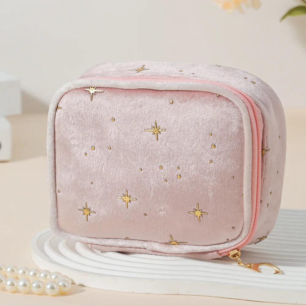 Mini Square Makeup Bag Women Portable Cosmetic Pouch for Lipstick Earphones Sanitary Napkins Storage