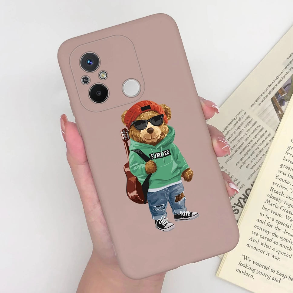 Phone Case For Redmi 12C 11A 4G Cartoon Dinosaur Soft Silicon TPU Matte Back Cover Coque For Redmi 12 C 11 A 4G Funda Capa Shell