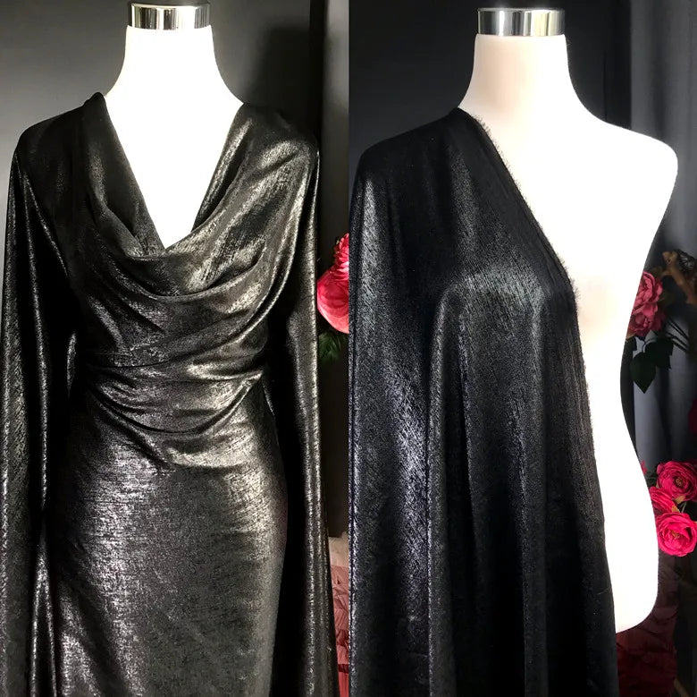 Soft Bronzing Velvet Fabric By The Meter for Dress Costumes Decoration Diy Sewing Designer Cloth Comfortable Glossy Black Blue