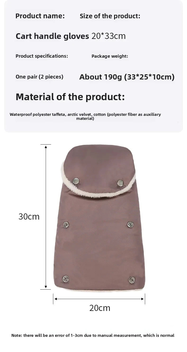 Stroller Gloves 1 Pair Winter Windproof Warm Simple Style Universal Prams Gloves Waterproof Baby Stroller Accessories