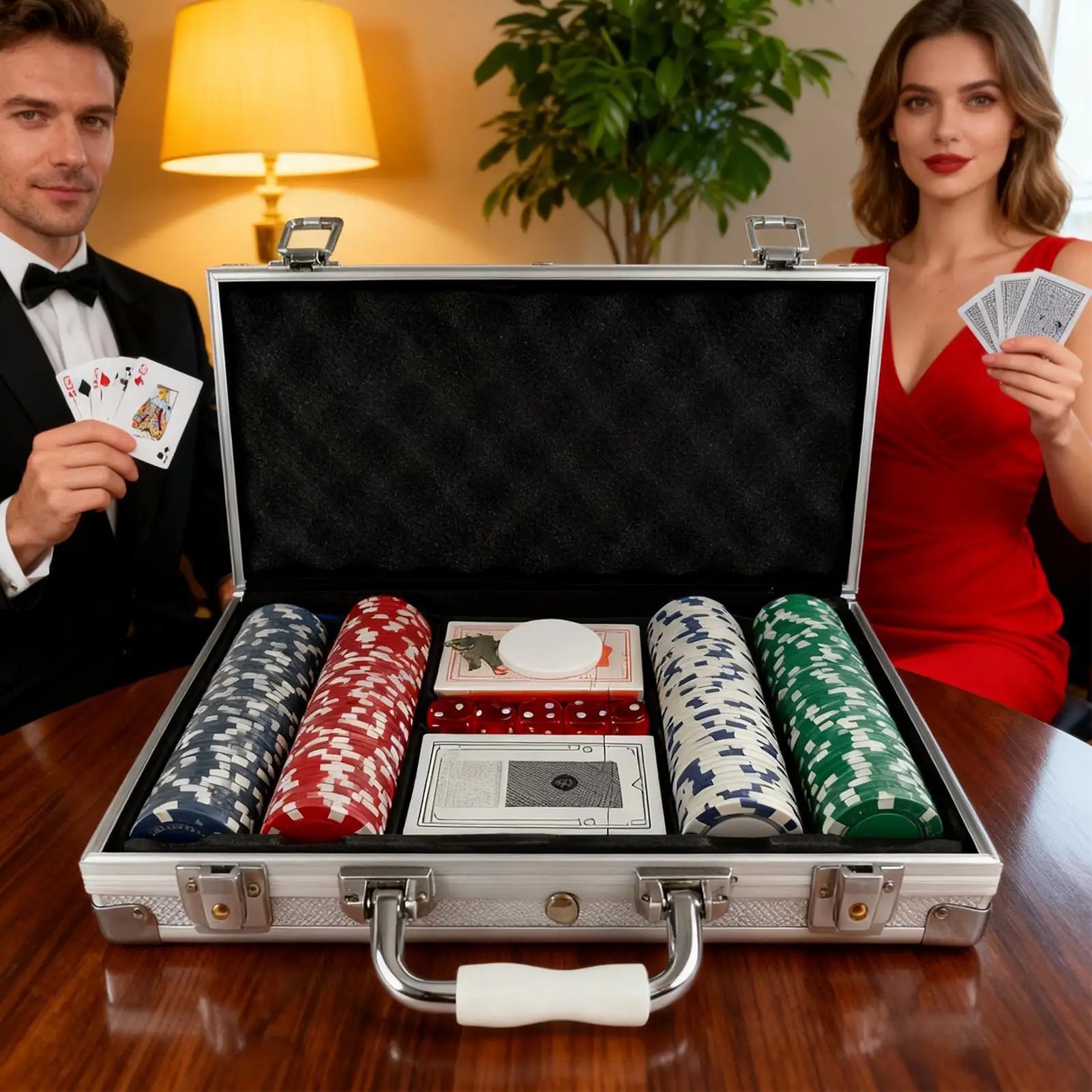 Poker Sets With Case Party Props No-Denomination Professional Poker Sets For Players Game Enthusiasts Collectors Event Planner