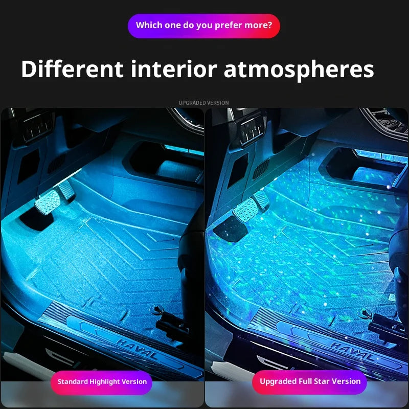 Automotive ambient light, automatic door opening sensor, car mounted colorful voice control, interior decoration, no wiring, wir
