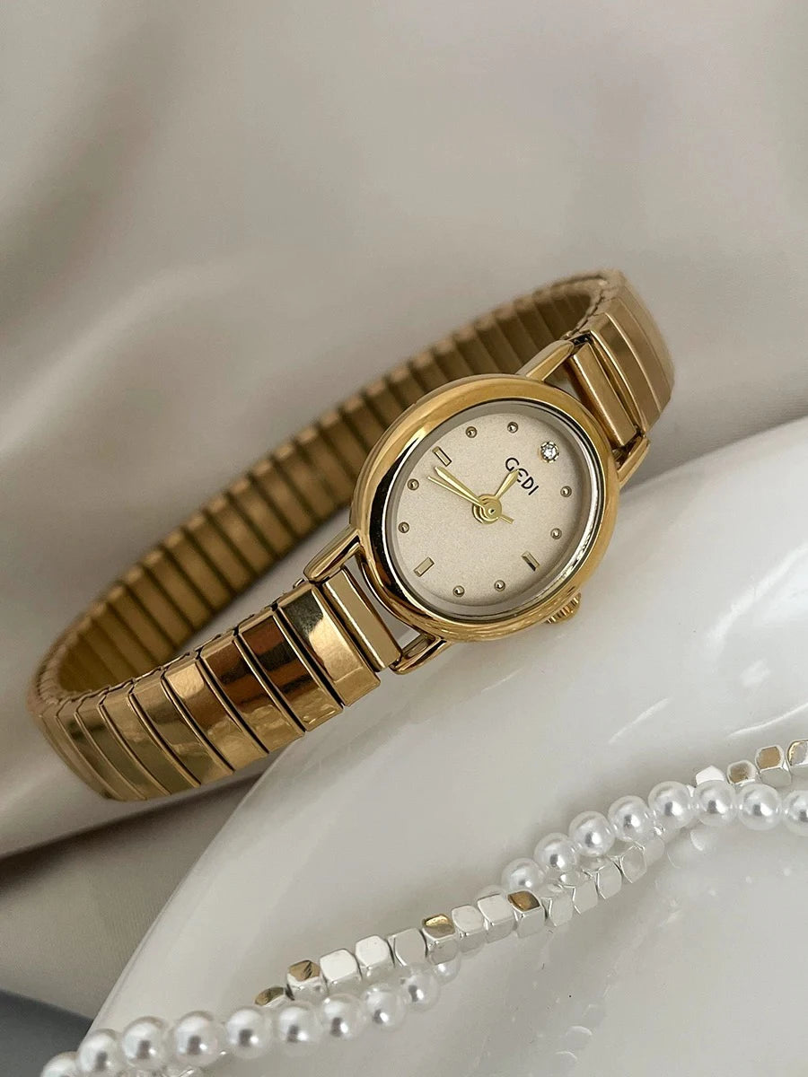 Women Watches for Girls Wrist Quartz Watch Sliver Grey Dial Oval Orologio Ladies Wristwatch Female Stainless Steel Band Clock