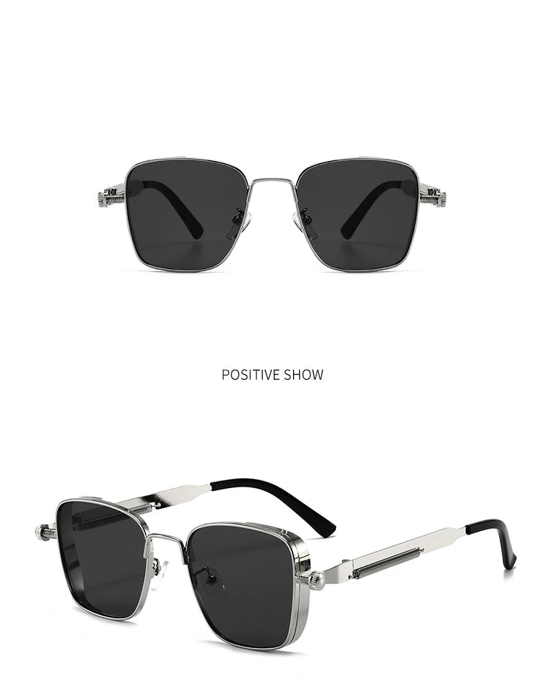 Men's Steampunk Sunglasses Personality Square Large Frame Men's Sunglasses Car sunglasses 8479