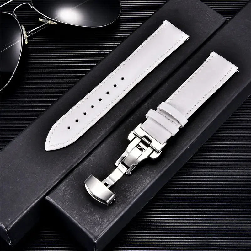 New Women's Business Commuter Strap 18mm 20mm 22mm 24mm with Automatic Butterfly Buckle Watchband