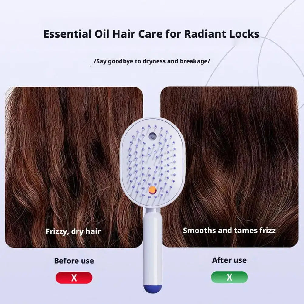 Electric Spray Hair Brush Hair SPA Nourishes Hair Essential Oil Spray Reduce Frizz Anti-Static Retractable Steam Massage Comb