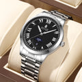 RUIGE hollowed out weekly calendar men's fully automatic mechanical watch stainless steel men's luminous waterproof watch