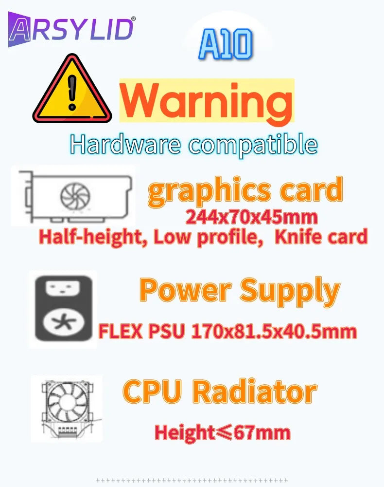 A10 7.3L M-ATX Chassis A4 HTPC Portable Half-Height Graphics Card Computer PC Support PCIe 2.5' SSD Drive Mini Flex PSU Case