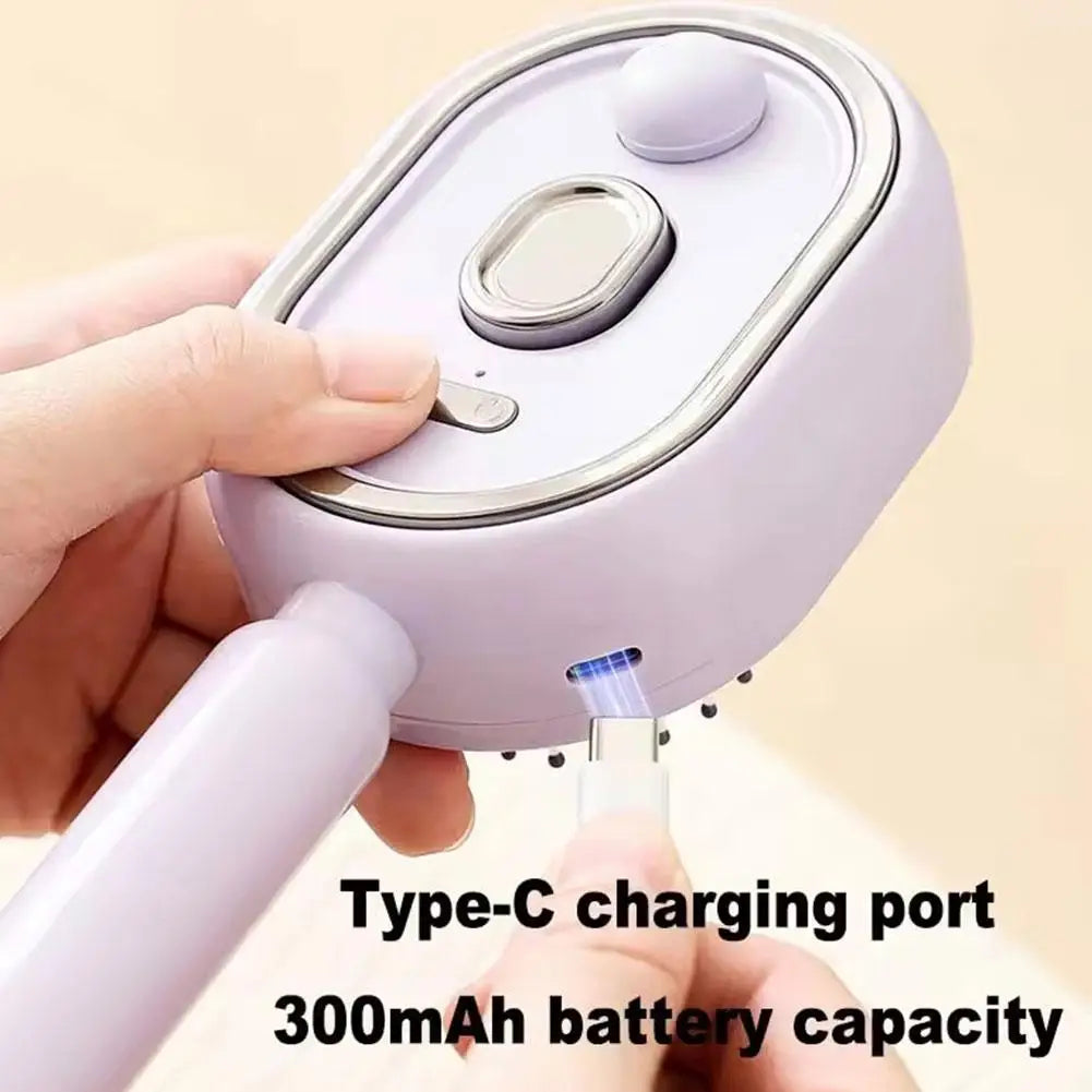 Electric Spray Hair Brush Hair SPA Nourishes Hair Essential Oil Spray Reduce Frizz Anti-Static Retractable Steam Massage Comb