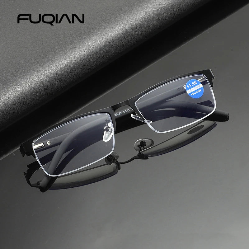 Brand Designer Reading Glasses Men Women Fashion Half Frame Presbyopic Glasses Vintage Business Diopter Eyeglasses +1.0 1.5 2.0