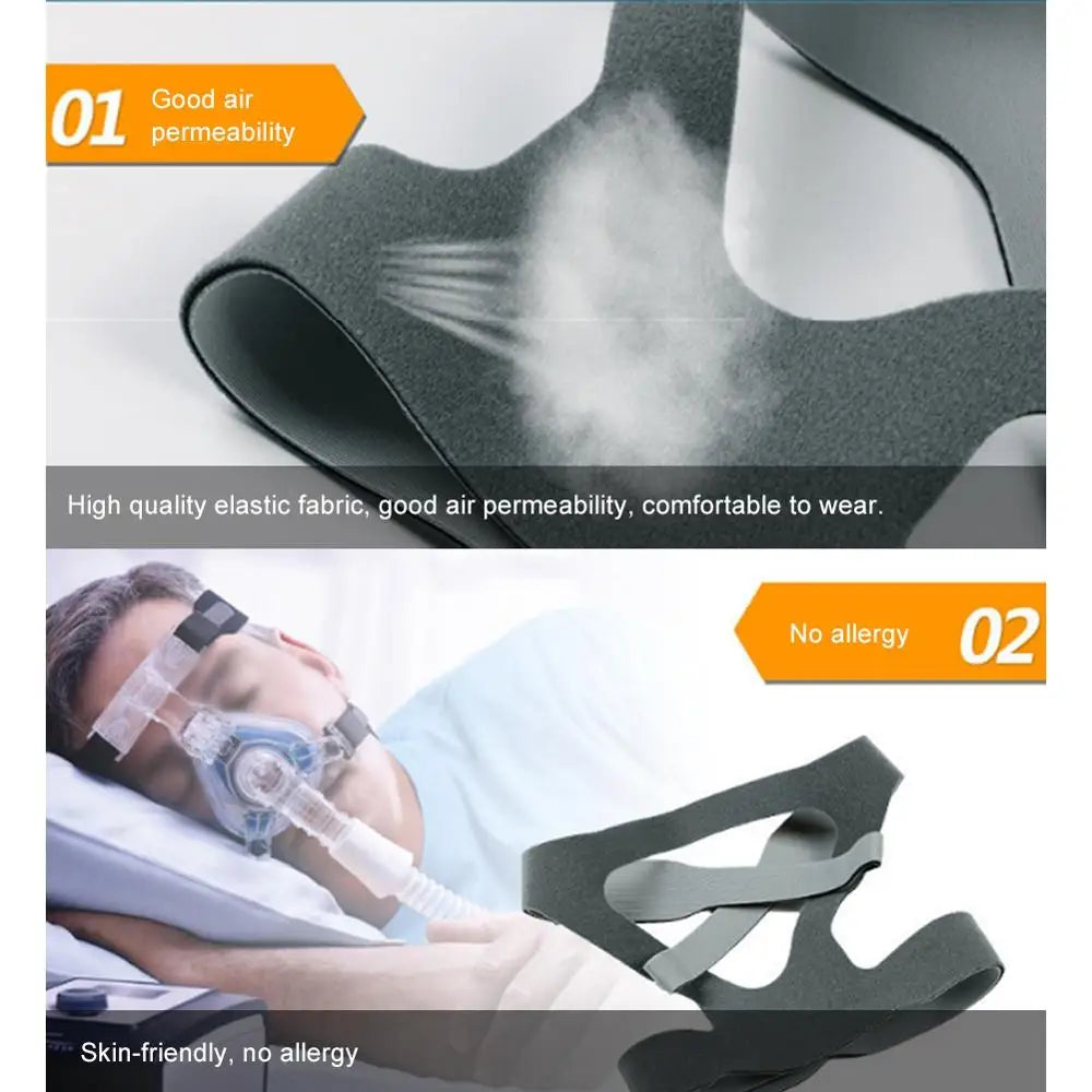 CPAP Portable Elastic Anti-snoring Headband Washable Respirator Mask Head Belt Breathable Universal Nasal Mask Face Mask Medical